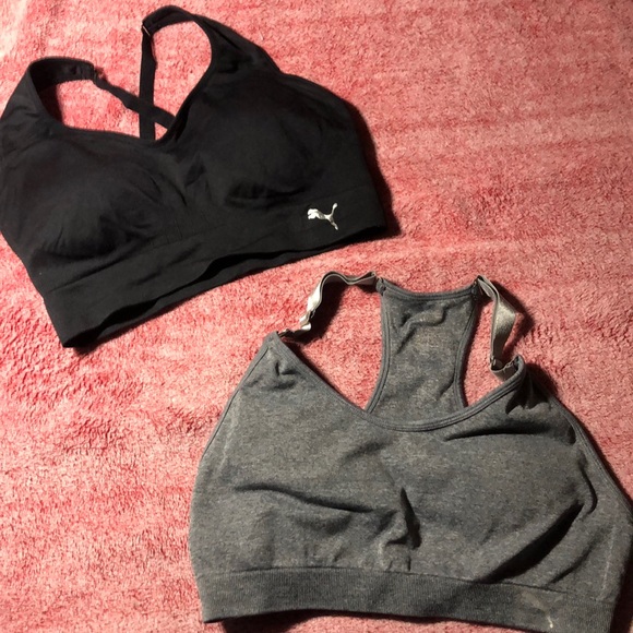 Puma Sports Bras set of 2. Large. Blk/grey - Picture 1 of 6